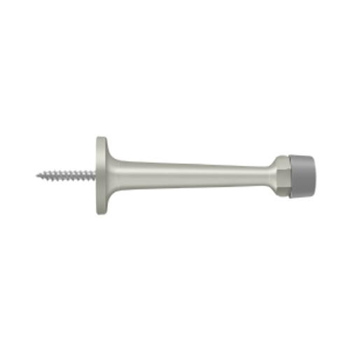 Deltana Baseboard Door Bumper 3-1/4", Solid Brass, Satin Nickel