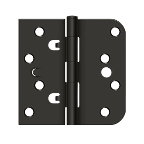 Deltana 4" X 4" X 5/8" Square And Round Corner Hinge Steel, .085 Thickness, Oil Rubbed Dark Bronze