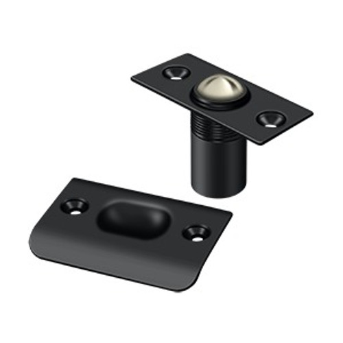 Deltana Ball Catch, Square Corner, 2-1/8" Size With 2-1/8" Strike, Painted, Matte Black