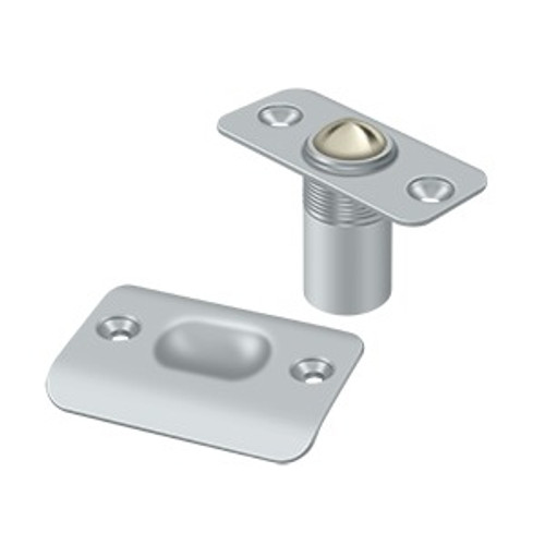 Deltana Ball Catch, Round Corner, 2-1/8" Size With 2-1/8" Strike, Polished, Satin Chrome