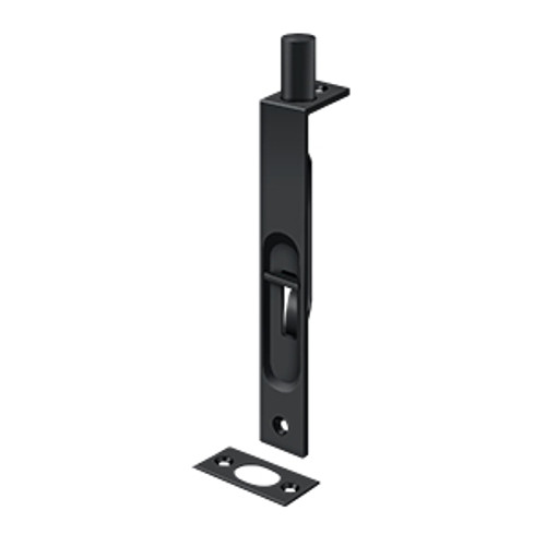 Deltana 6" Square Corner Flush Bolt, Hd, Solid Brass, Solid Brass,1" Throw, Painted, Matte Black Deltana 6" Square Corner Flush Bolt, Hd, Solid Brass, Solid Brass,1" Throw, Painted, Matte Black