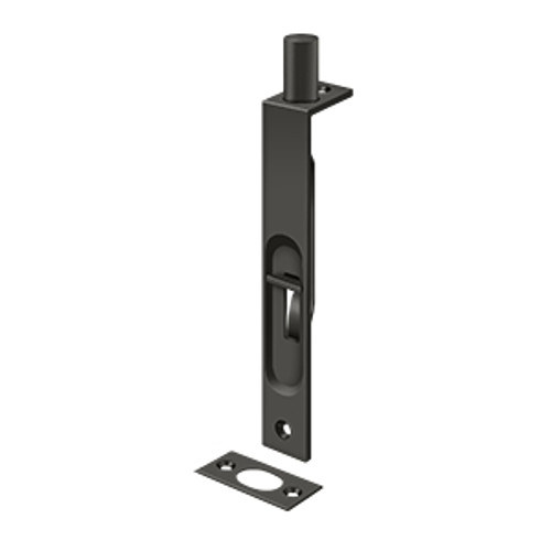 Deltana 6" Square Corner Flush Bolt, Hd, Solid Brass, Solid Brass,1" Throw, Oil Rubbed Dark Bronze