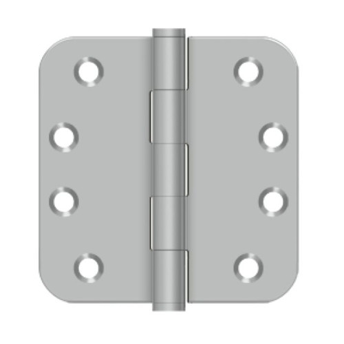 Deltana 4" X 4" Radius Corner Hinge, 5/8", Satin Stainless Steel (Pair)