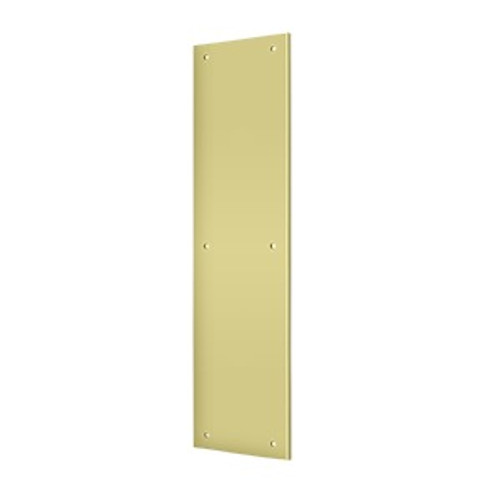 Deltana Push Plate 3-1/2" X 15", Bright Polished Brass