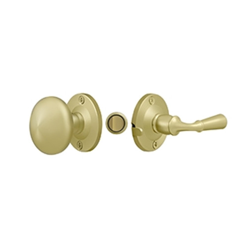 Deltana Storm Door Latch, Round Tubular Lock, 7/8" 1-3/8" Thickness, 1-3/4" Backset, Bright Polished Brass