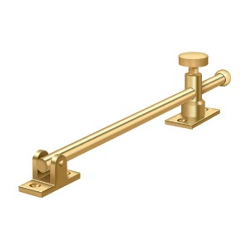 Deltana 10" Casement Stay Adjuster, 2-1/4" Sash Plate, 1-3/4" Sill Plate, Cr Pvd, Bright Polished Brass