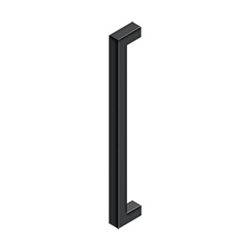 Deltana 18" Door Pull Contemporary, Stainless Base, 1-3/8" To 1-7/8" Thickness, Painted, Matte Black