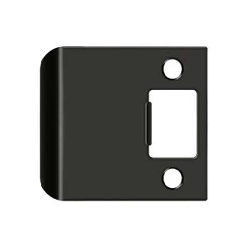 Deltana Extended Lip Strike Replacement For Residential Locks, 2-1/4" X 2-1/2", 2" Extension, Oil Rubbed Dark Bronze
