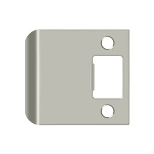 Deltana Extended Lip Strike Replacement For Residential Locks, 2-1/4" X 2-1/2", 2" Extension, Satin Nickel