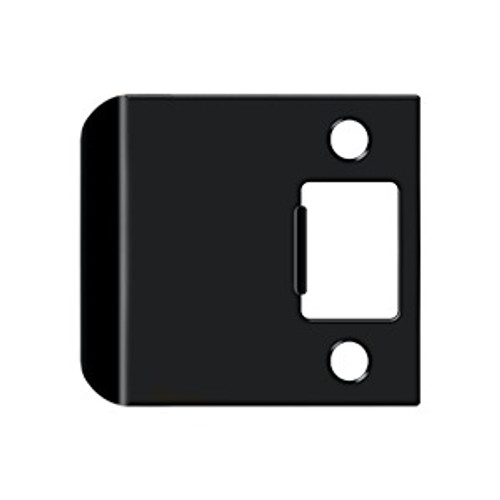 Deltana Extended Lip Strike Replacement For Residential Locks, 2-1/4" X 2-1/2", 2" Extension, Paint, Matte Black