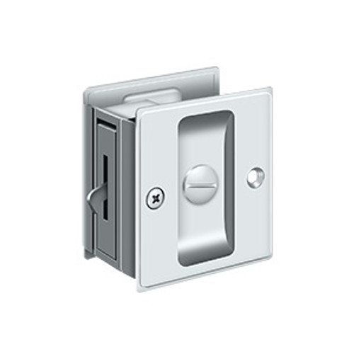 Deltana Pocket Door Lock-Privacy, 2-1/2" X 2-3/4", 1-3/8" Thickness, Bright Polished Chrome Deltana Pocket Door Lock-Privacy, 2-1/2" X 2-3/4", 1-3/8" Thickness, Bright Polished Chrome