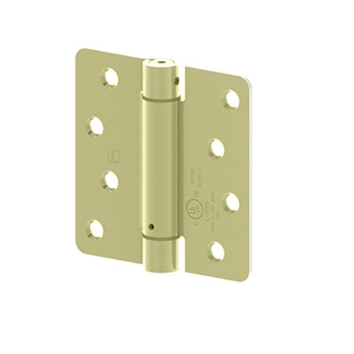 Hager Full Mortise Residential Hinge 1/4" Radius Corner Spring Steel 4" X 4", Satin Brass Hager Full Mortise Residential Hinge 1/4" Radius Corner Spring Steel 4" X 4", Satin Brass