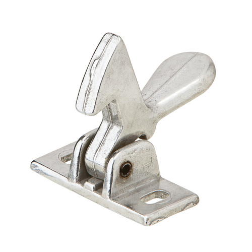 Ives Elbow Catch, Plate: 1-3/8" High X 5/8" Wide, Strike: 13/16" High X 5/8" Wide, Cast, Clear Coated Aluminum
