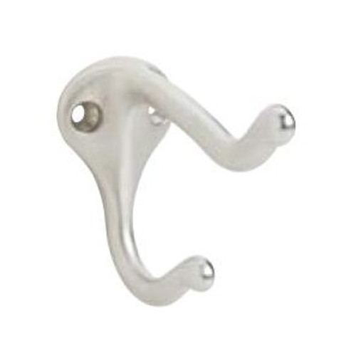 Ives Coat And Hat Hook Traditional Design, Base: 1-3/4" High X 1-3/16" Wide, Projection: 3", Cast, /A92, Clear Coated Aluminum