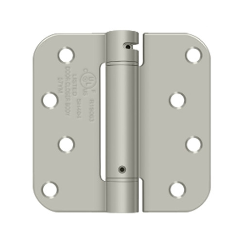 Deltana 4" X 4" X 5/8" Spring Hinge, Ul Listed Single Action, Round Corners, 0.097 Thickness, Satin Nickel Deltana 4" X 4" X 5/8" Spring Hinge, Ul Listed Single Action, Round Corners, 0.097 Thickness, Satin Nickel
