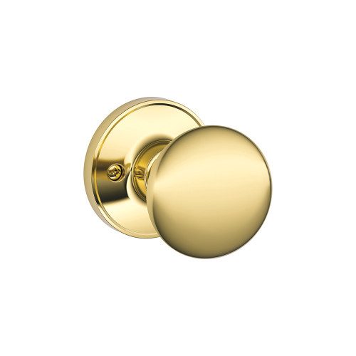 Schlage Residential J170 Stratus Dummy Knob Lock Function, Bright Polished Brass