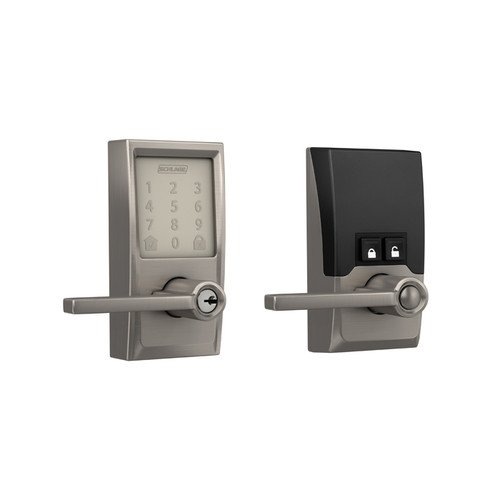 Schlage Residential Encode Smart Wifi Lever Century X Latitude, Satin Nickel
