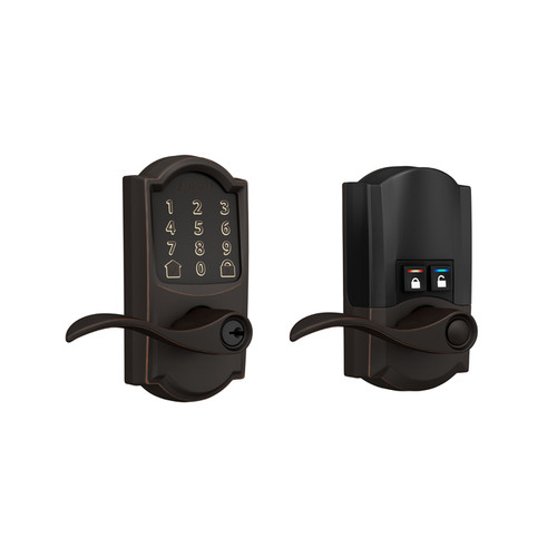 Schlage Residential Encode Smart Wifi Lever Camelot X Accent, Aged Bronze
