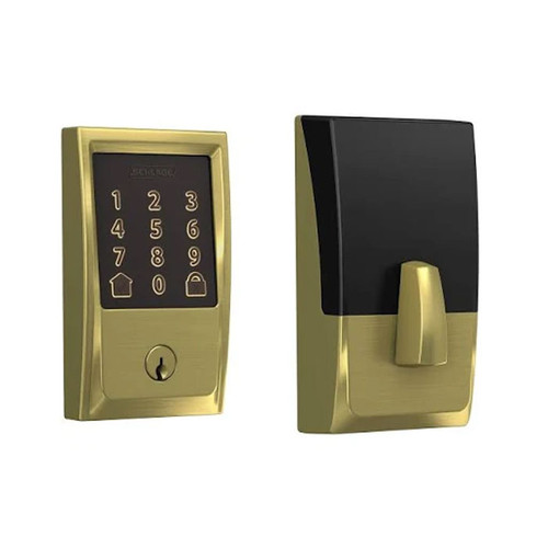 Schlage Residential BE489WBC Encode Smart Wifi Single Cylinder Deadbolt With Touchscreen, Century Trim, Satin Brass