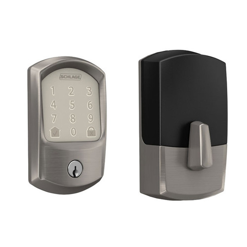 Schlage Residential BE489WBC Encode Smart Wifi Single Cylinder Deadbolt With Touchscreen, Greenwich Trim, Satin Nickel