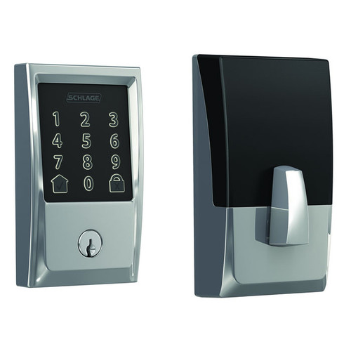 Schlage Residential BE489WBC Encode Smart Wifi Single Cylinder Deadbolt With Touchscreen, Century Trim, Bright Polished Chrome