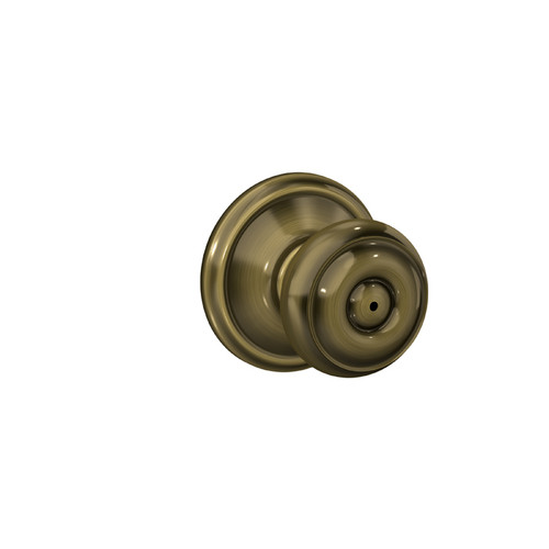 Schlage Residential F40 Georgian Privacy Knob Lock In Vis Pack Function, Antique, Satin Brass Blackened