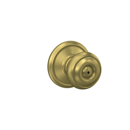 Schlage Residential F40 Georgian Privacy Knob Lock In Vis Pack Function, Satin Brass
