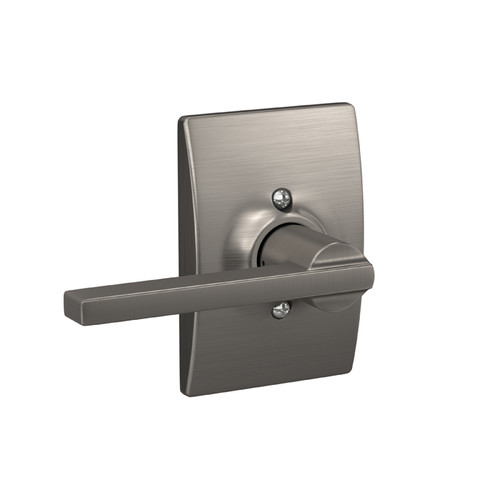 Schlage Residential F10 Latitude Passage Lever Lock With Century In Vis Pack Function, Decorative Trim, Satin Nickel