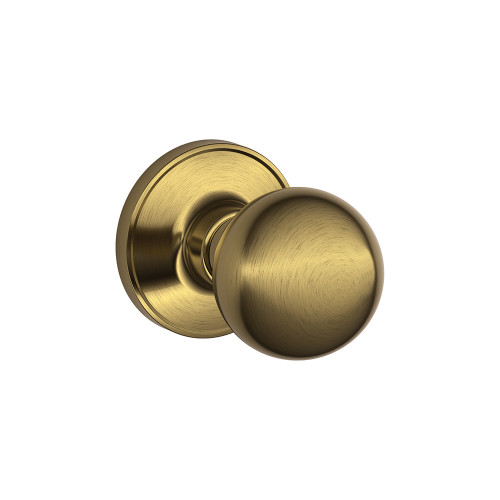 Schlage Residential J10 Corona Passage Knob Lock Function, Antique, Satin Brass Blackened