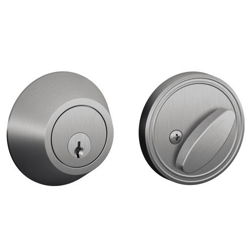 Schlage Residential JD60 Deadbolt, Single Cylinder, Schlage C Keyway, Adjustable 2-3/8" or 2-3/4" Backset, Satin Chrome