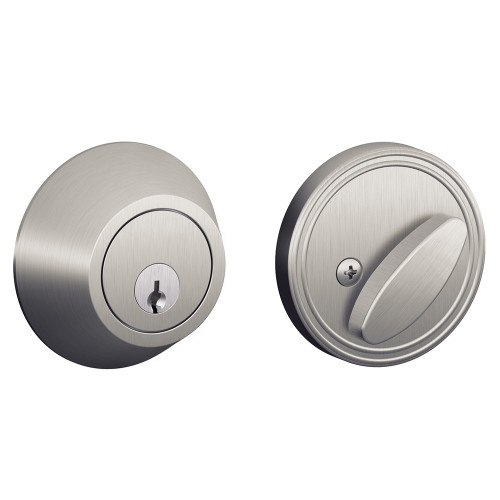 Schlage Residential JD60 Deadbolt, Single Cylinder, Schlage C Keyway, Adjustable 2-3/8" or 2-3/4" Backset, Satin Stainless Steel