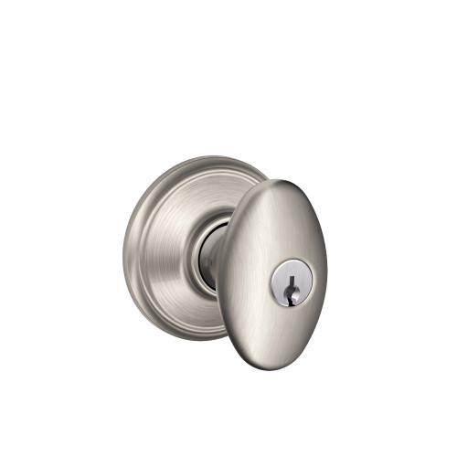 Schlage Residential J54 Dublin Keyed Entry Knob Lock Function, Satin Nickel