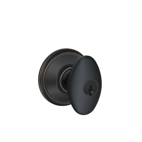 Schlage Residential J54 Dublin Keyed Entry Knob Lock Function, Aged Bronze