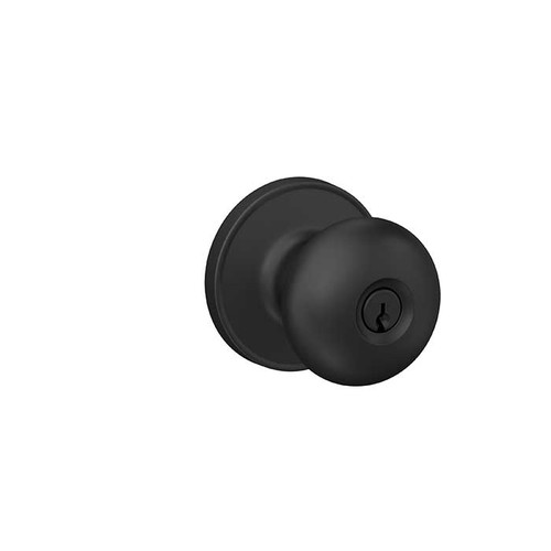Schlage Residential J54 Stratus Keyed Entry Knob Lock Function, Matte Black