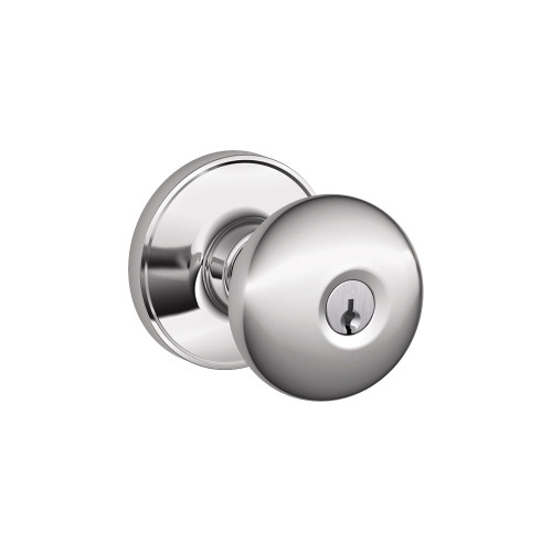 Schlage Residential J54 Stratus Keyed Entry Knob Lock Function, Bright Polished Chrome