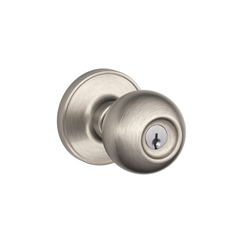 Schlage Residential J54 Corona Keyed Entry Knob Lock Function, Satin Nickel