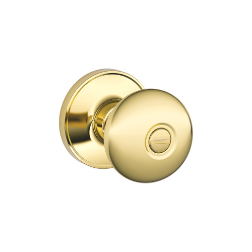 Schlage Residential J40 Stratus Privacy Knob Lock Function, Bright Polished Brass