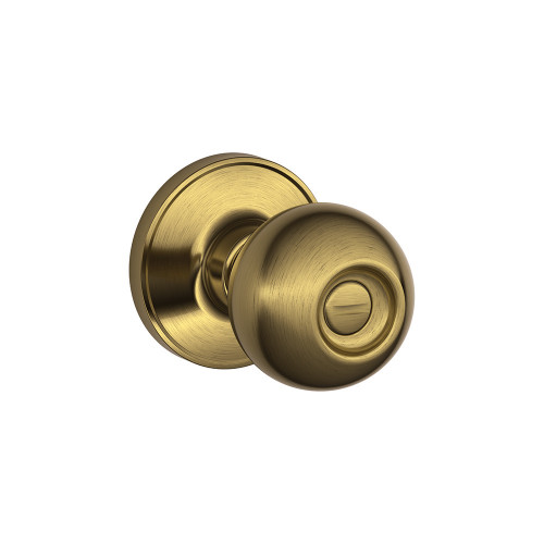 Schlage Residential J40 Corona Privacy Knob Lock Function, Antique, Satin Brass Blackened