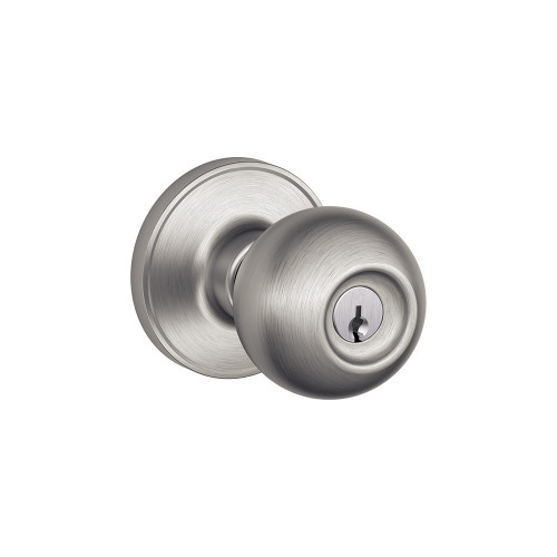 Schlage Residential J54 Corona Keyed Entry Knob Lock In Vis Pack Function, Satin Stainless Steel