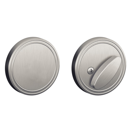 Schlage Residential JD80 One Sided Deadbolt With Exterior Plate, Adjustable 2-3/8" or 2-3/4" Backset, Satin Stainless Steel