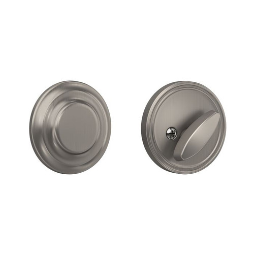 Schlage Residential JD80 One Sided Deadbolt With Exterior Plate, Adjustable 2-3/8" or 2-3/4" Backset, Satin Nickel