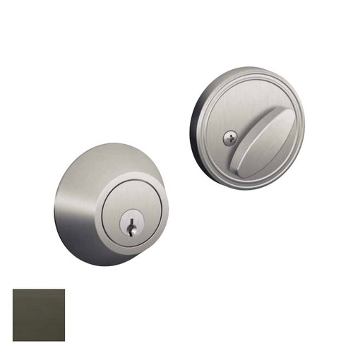 Schlage Residential JD62 Deadbolt In Vis Pack, Double Cylinder, Schlage C Keyway, Adjustable 2-3/8" or 2-3/4" Backset, Aged Bronze