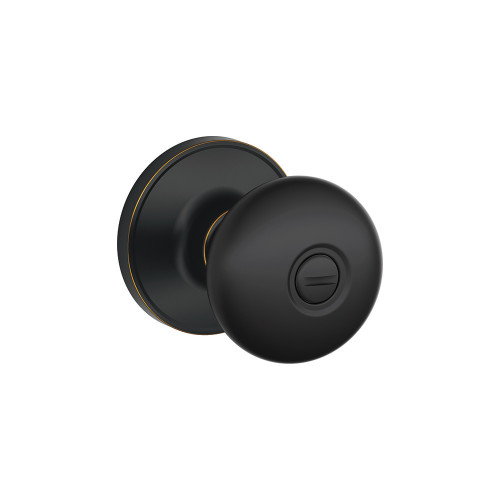 Schlage Residential J40 Stratus Privacy Knob Lock In Vis Pack Function, Aged Bronze