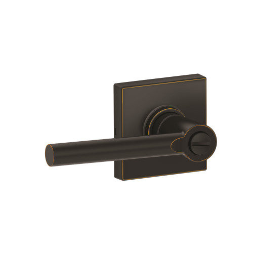 Schlage Residential J40 Broadway Privacy Lever Lock With Collins Trim Function, Decorative, Aged Bronze