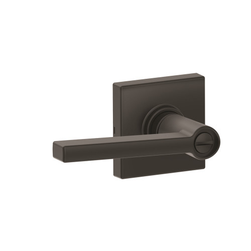 Schlage Residential J40 Solstice Privacy Lever Lock With Collins Trim Function, Decorative, Matte Black
