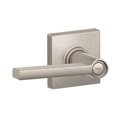 Schlage Residential J40 Solstice Privacy Lever Lock With Collins Trim Function, Decorative, Satin Nickel