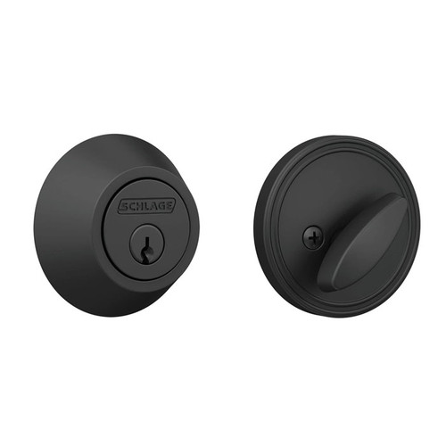 Schlage Residential JD60F Deadbolt, Single Cylinder, Schlage C Keyway, Adjustable 2-3/8" or 2-3/4" Backset, UL Listed, Matte Black