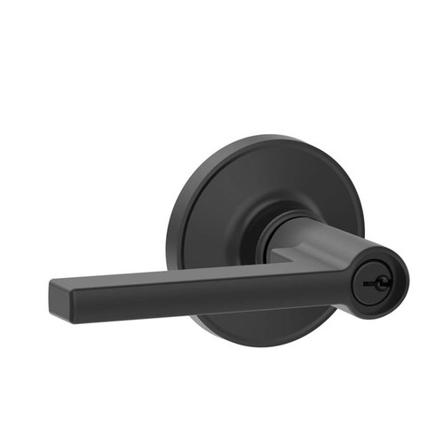 Schlage Residential J54 Solstice Keyed Entry Lever Lock Function, Matte Black