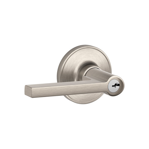Schlage Residential J54 Solstice Keyed Entry Lever Lock Function, Satin Nickel