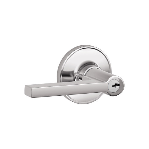 Schlage Residential J54 Solstice Keyed Entry Lever Lock Function, Bright Polished Chrome